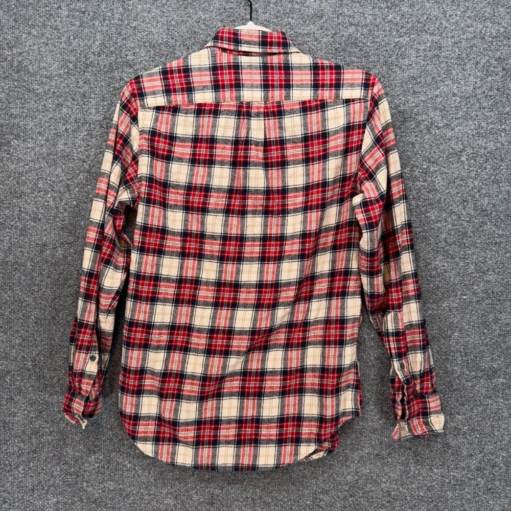 J.Crew Flannel Shirt Mens XSl Red Plaid Classic Fit Button Down Cotton Gorpcore
